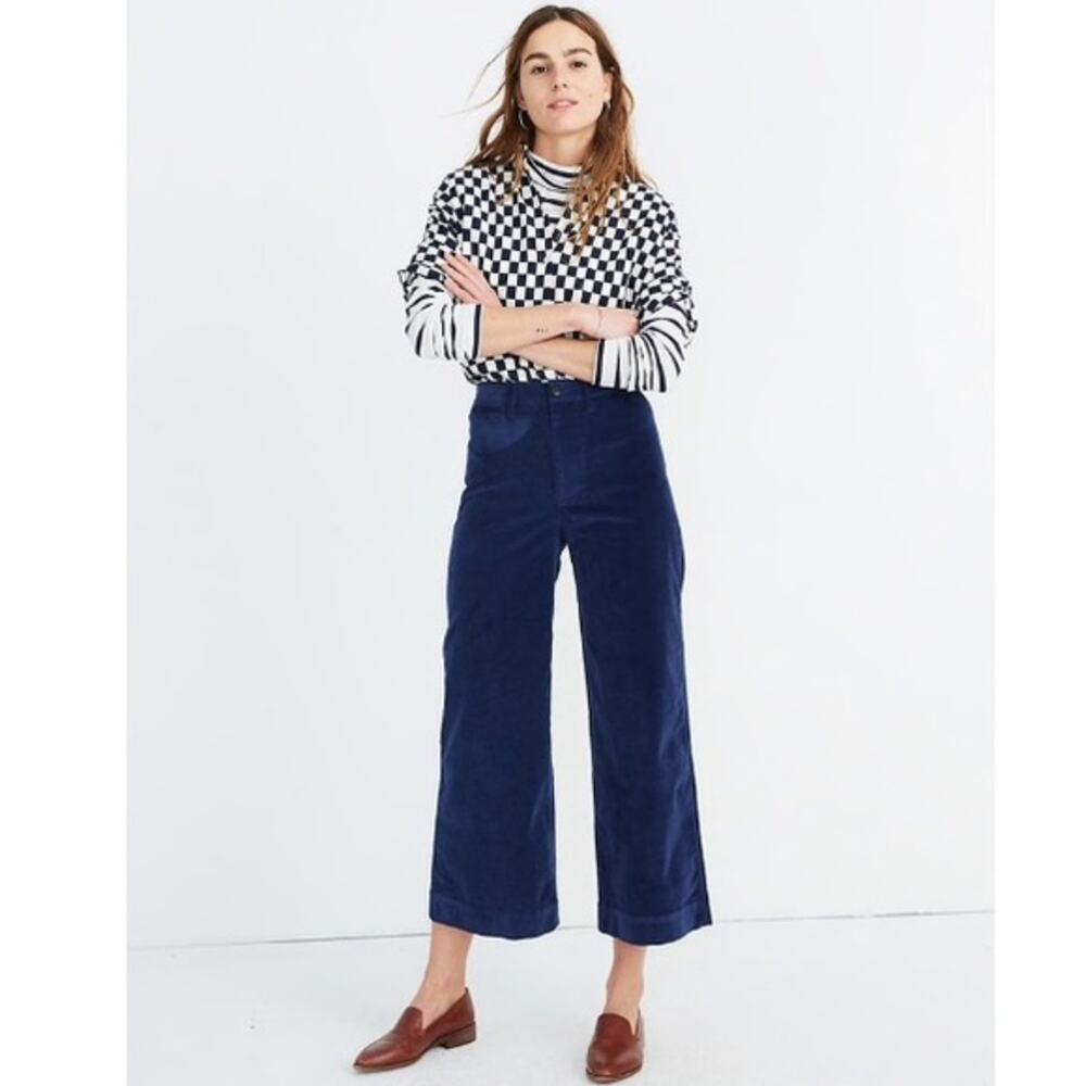 Madewell Emmett Wide-Leg Crop Velvet Pants sz 35 Plus Size